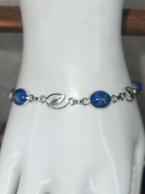 Vintage 1950s, 60s Van Dell sterling silver blue star sapphire bracelet